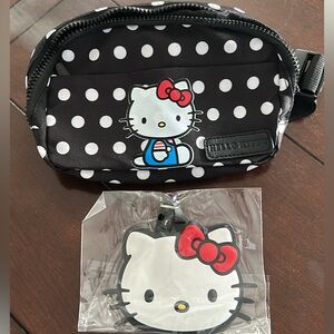 Hello Kitty Polka Dot Kids Waist Bag - Black and White